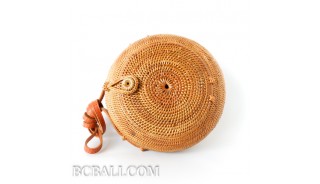 circle bag rattan ball design handmade balinese ethnic